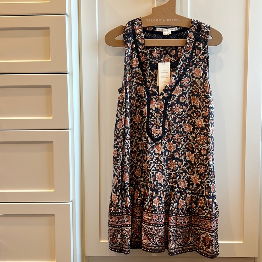 BNWT Veronica Beard Leanna Dress Color Moonlit Ocean Multi Size Small Orig. $428